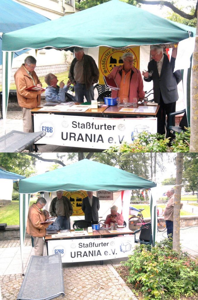 Fotos von unserem Stand beim 30.Salzlandfest, aus Platzgründen diesmal gemeinsam mit der Urania und dem Stadt-und Bergbaumuseum Staßfurt.