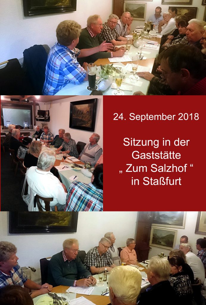 Sitzung in der Gaststätte „Zum Salzhof“ in Staßfurt