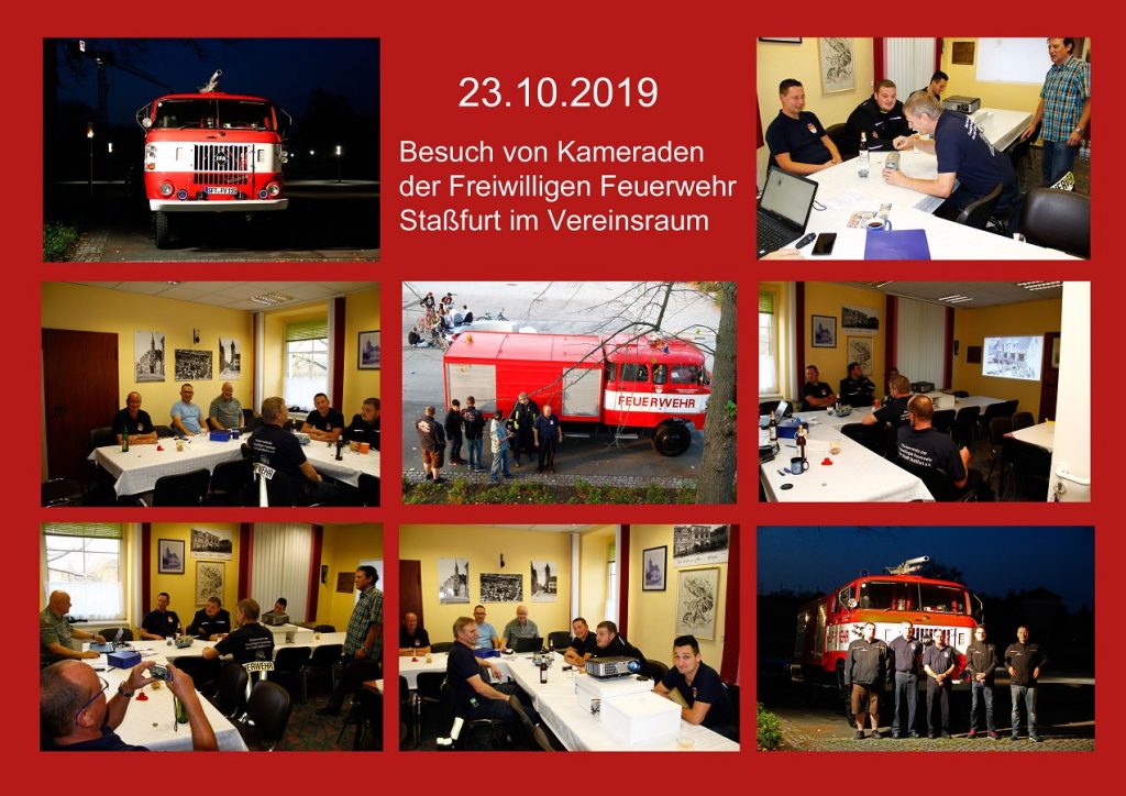 Besuch von Kameraden der Freiwilligen Feuerwehr Staßfurt in unserem Vereinsraum