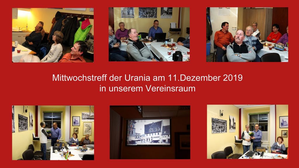 Mittwochstreff der Staßfurter Urania e.V. in unserem Vereinsraum